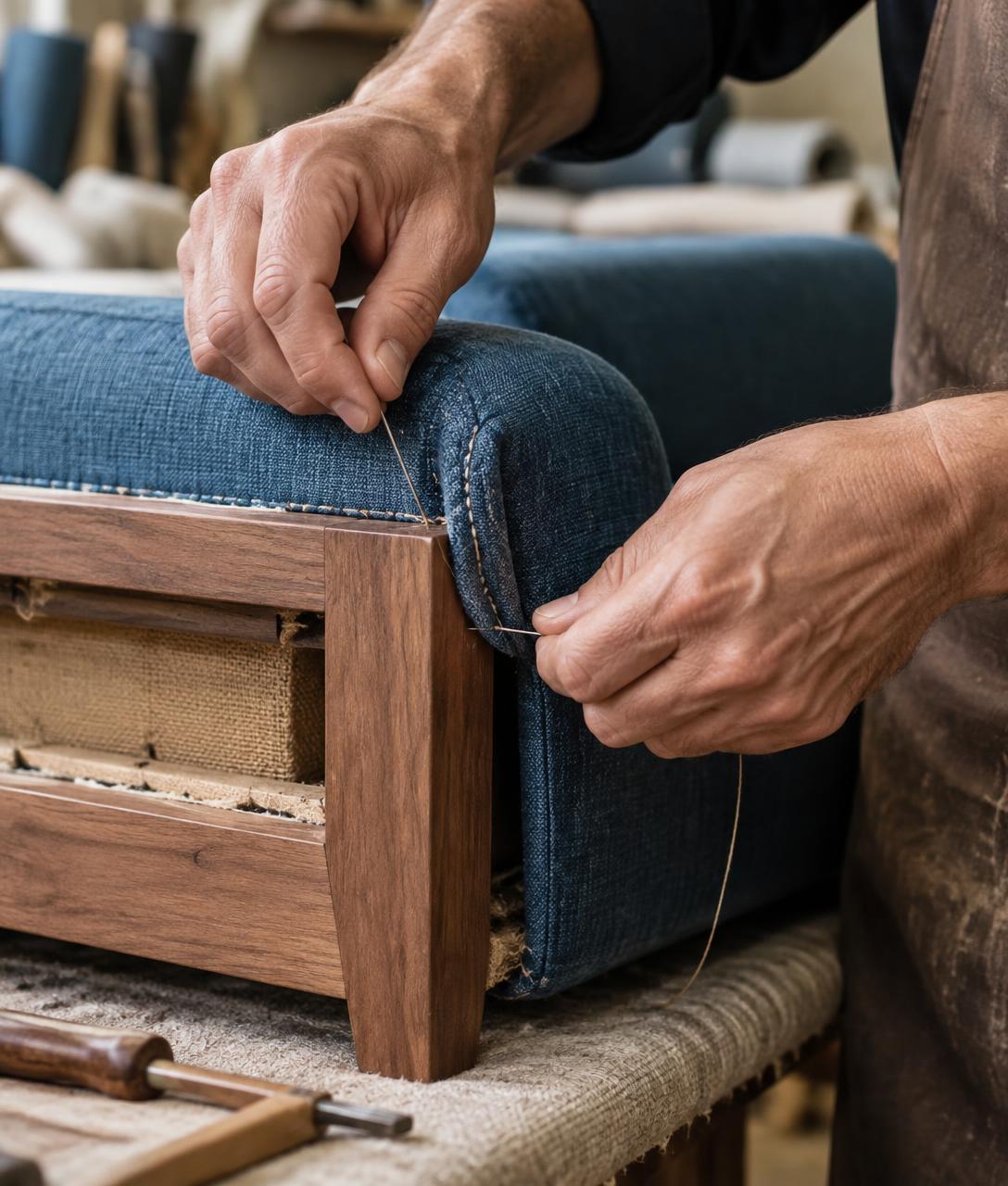 Furniture upholstery work in progress
